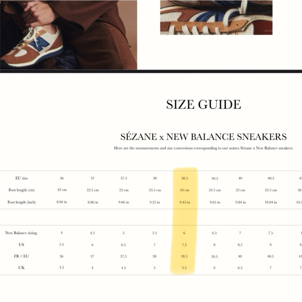 Sézane x New Balance 471 Sneakers (Size EU38.5/Women’s US 7.5) - Picture 11 of 11